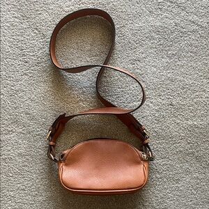 Sole Society Tan Faux Leather Pebbled Crossbody Bag